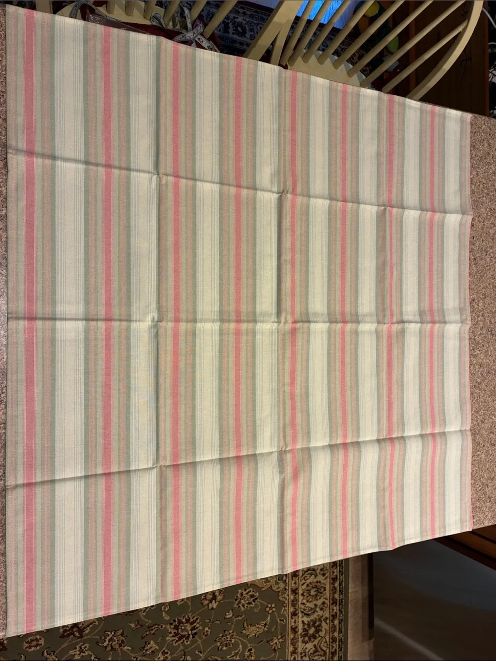 Longaberger 36” Cabana Stripe Fabric Square SMELLS MUSTY